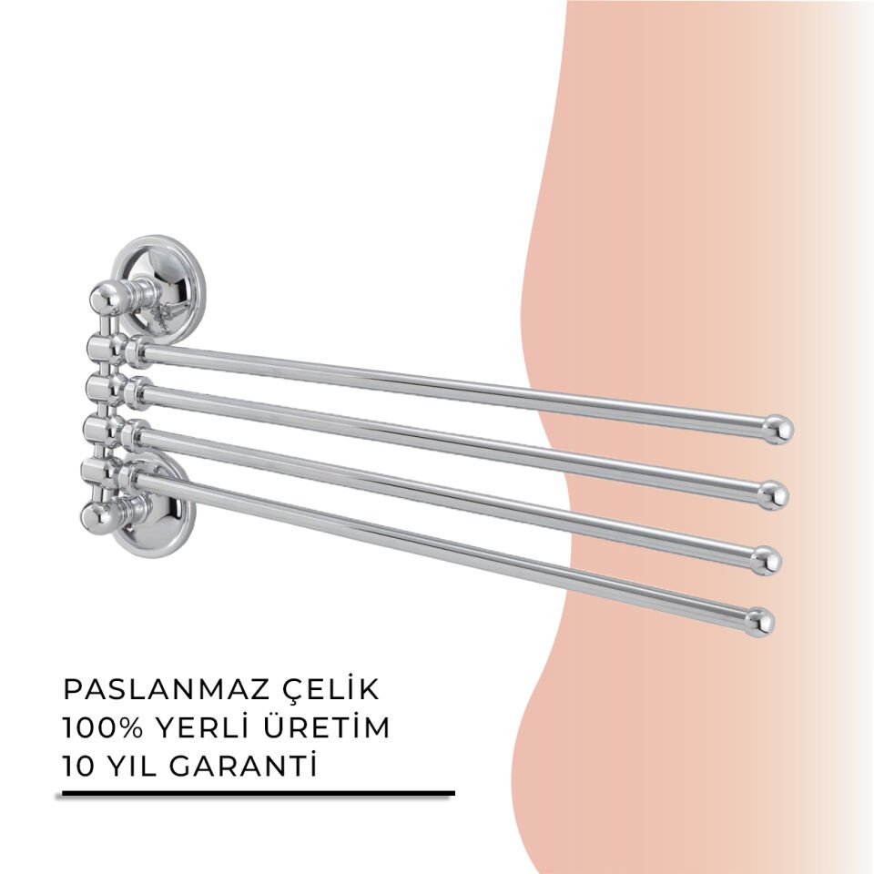 BANYOLİA - Çelik Banyo Bella Buse Dörtlü Döner Havluluk  (30-029)