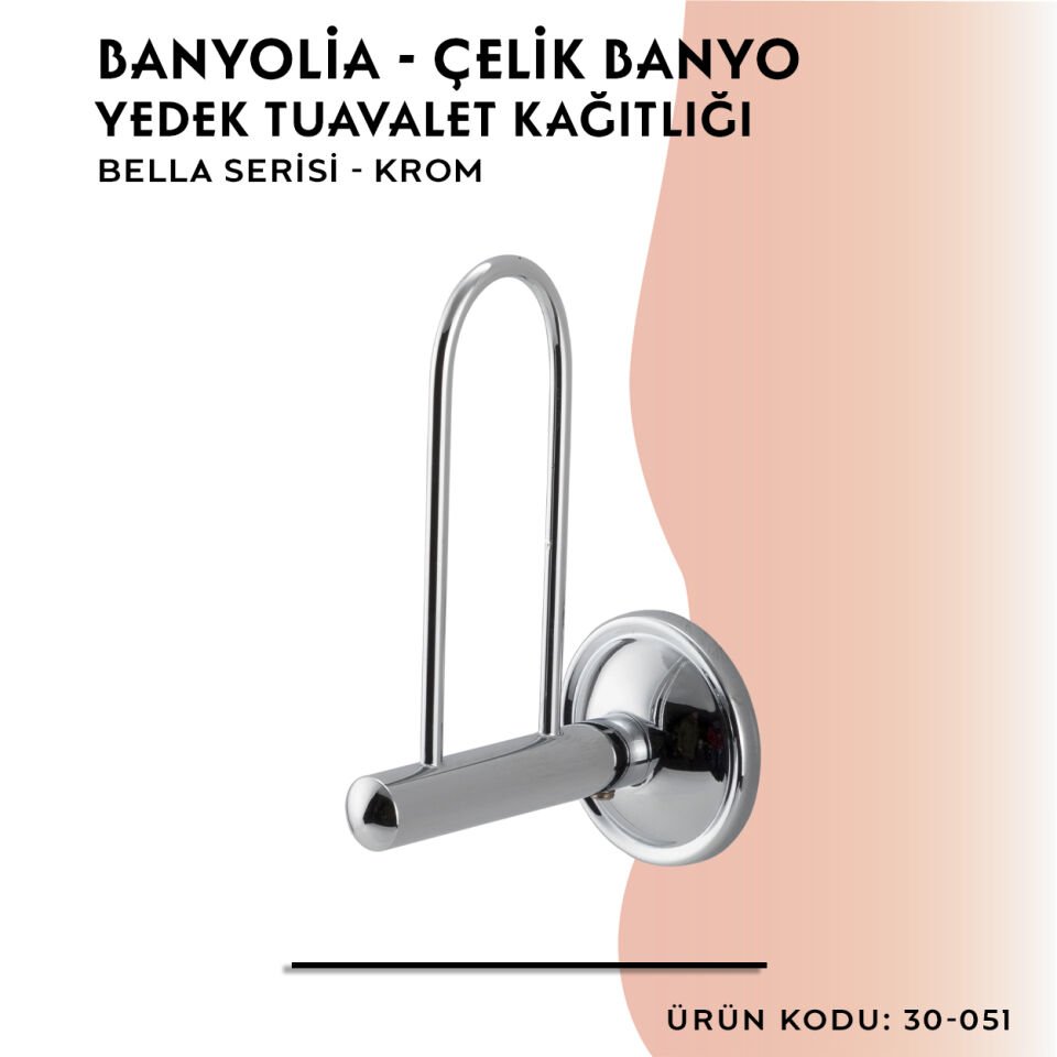 BANYOLİA - Çelik Banyo Bella Yedek Tuvalet Kâğıtlığı (30-051)