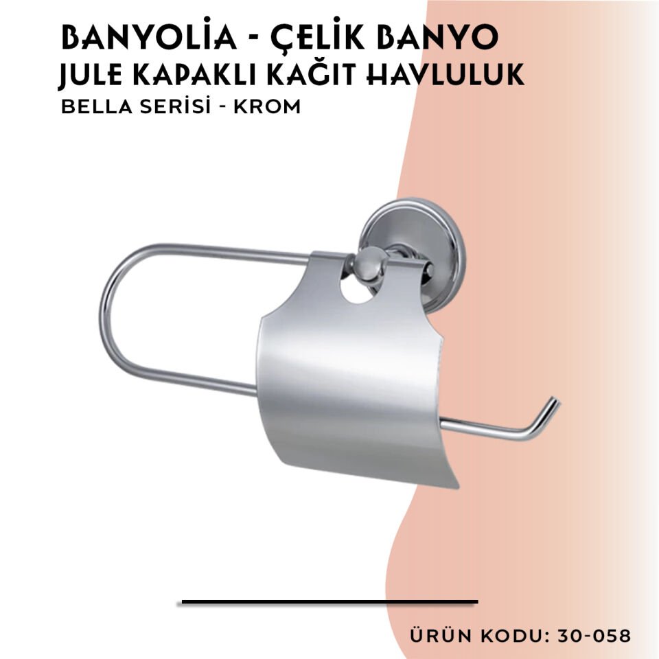BANYOLİA - Çelik Banyo Bella Jule Kapaklı Kâğıt Havluluk (30-058)