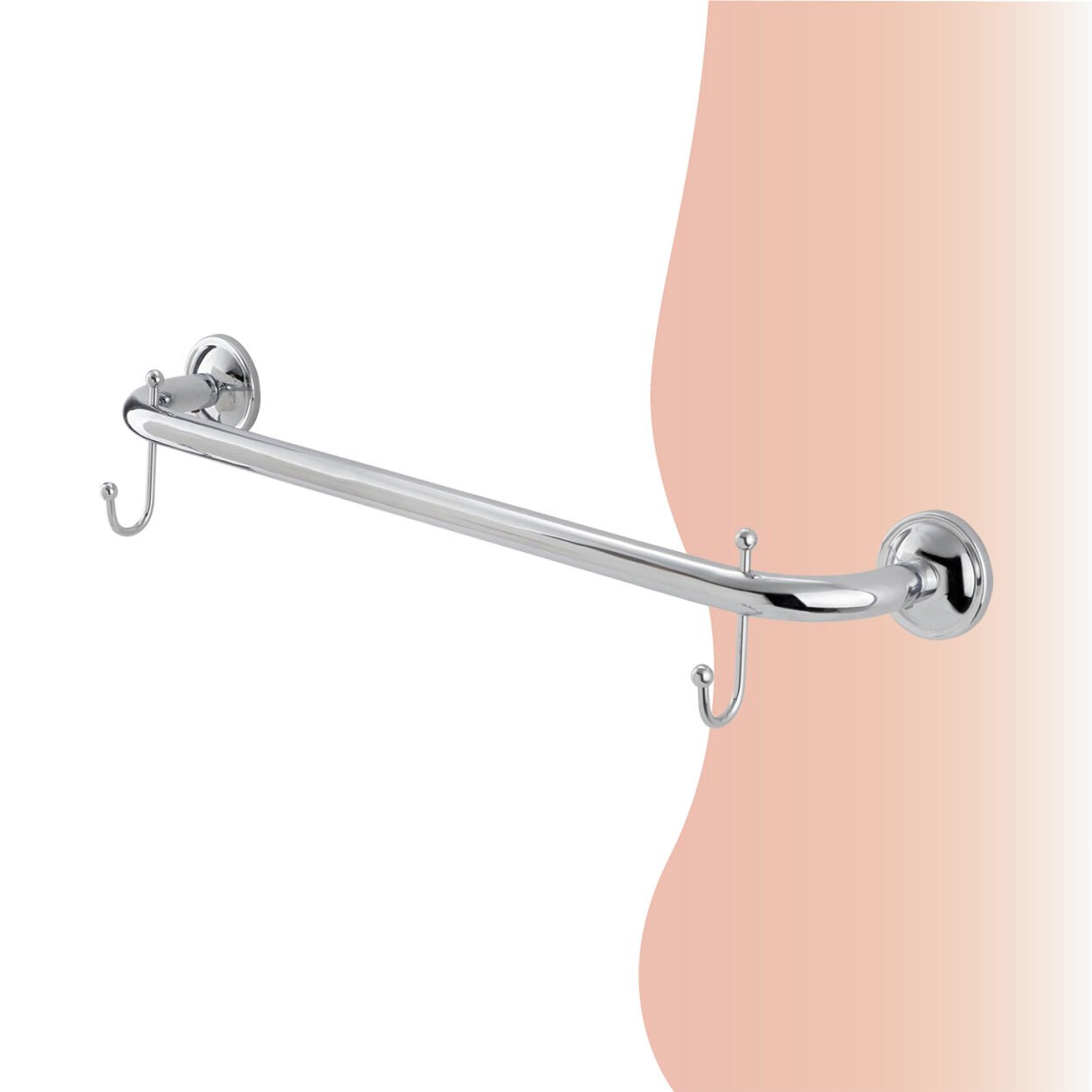 BANYOLİA - Çelik Banyo Bella Uzun Havluluk Çift Kancalı 60cm (30-089)