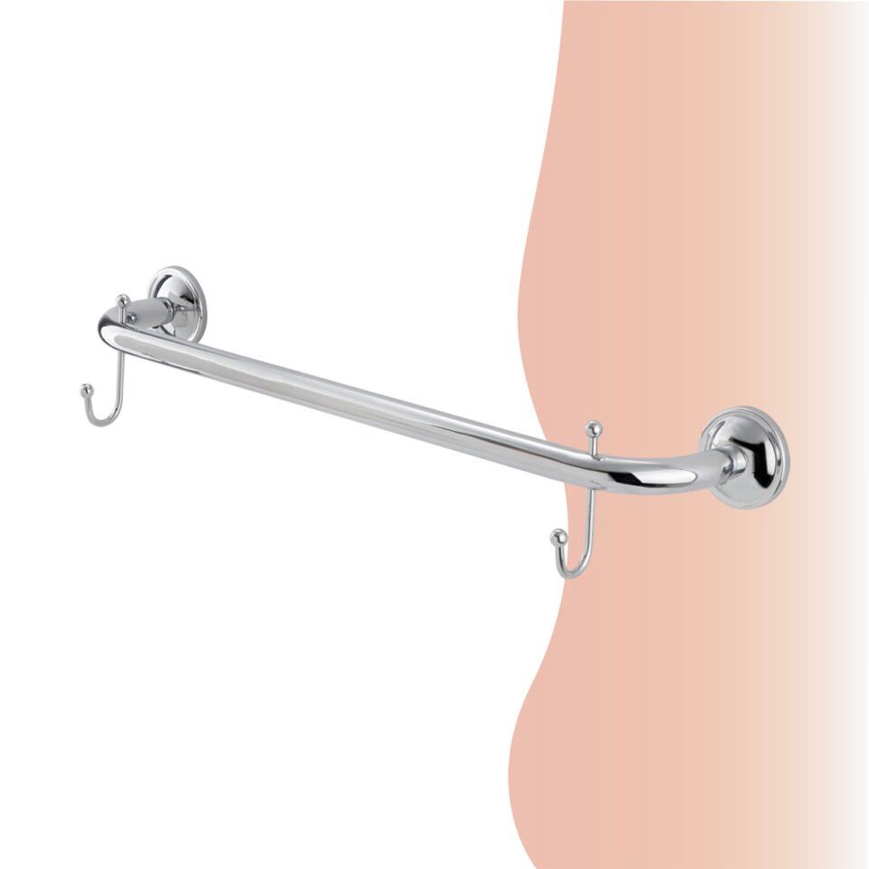 BANYOLİA - Çelik Banyo Bella Uzun Havluluk Çift Kancalı 60cm (30-089)