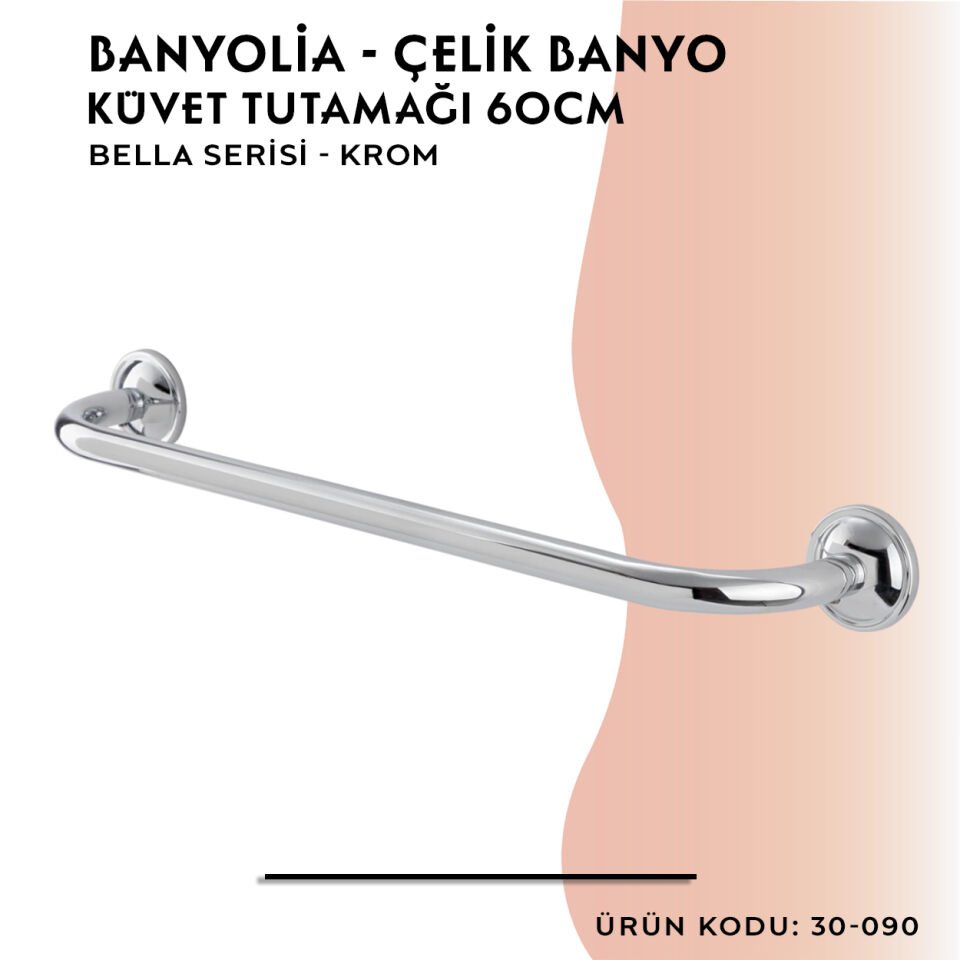 BANYOLİA - Çelik Banyo Bella Küvet Tutamağı 60cm (30-090)