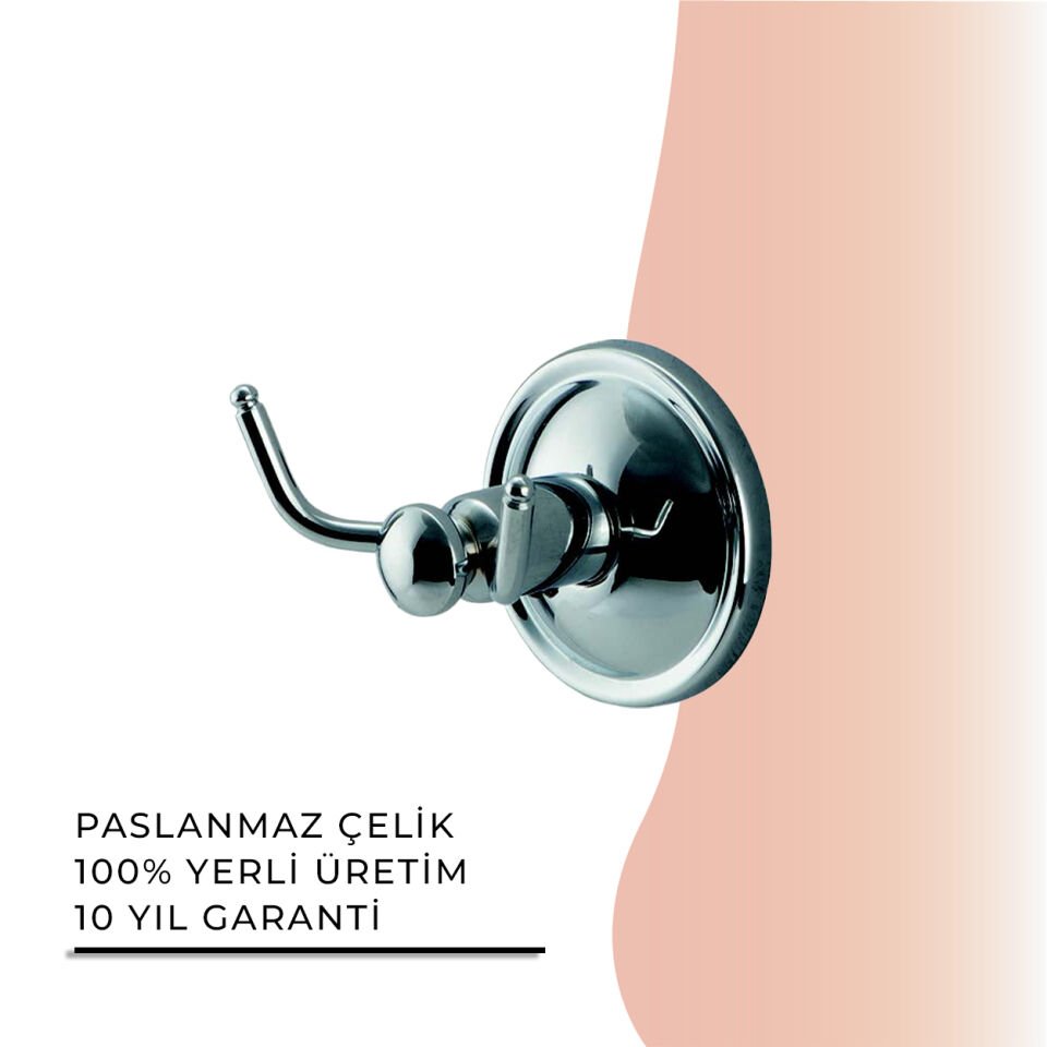 BANYOLİA - Çelik Banyo Bella Çatal Bornozluk (40-006)