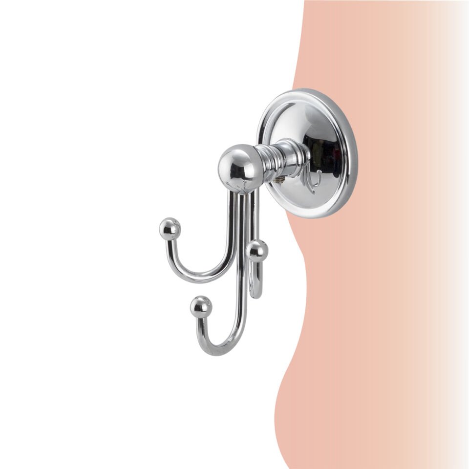 BANYOLİA - Çelik Banyo Bella Klasik Üçlü Askılık (40-009)