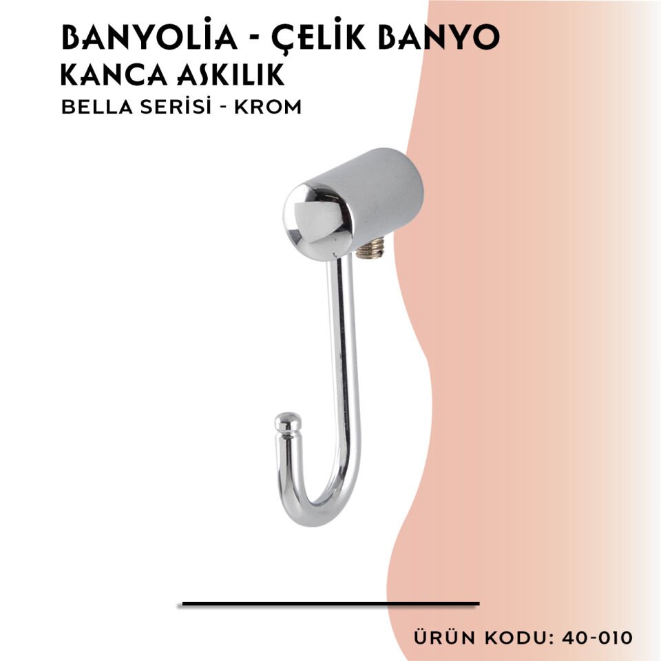 BANYOLİA - Çelik Banyo Bella Kanca Askılık (40-010)