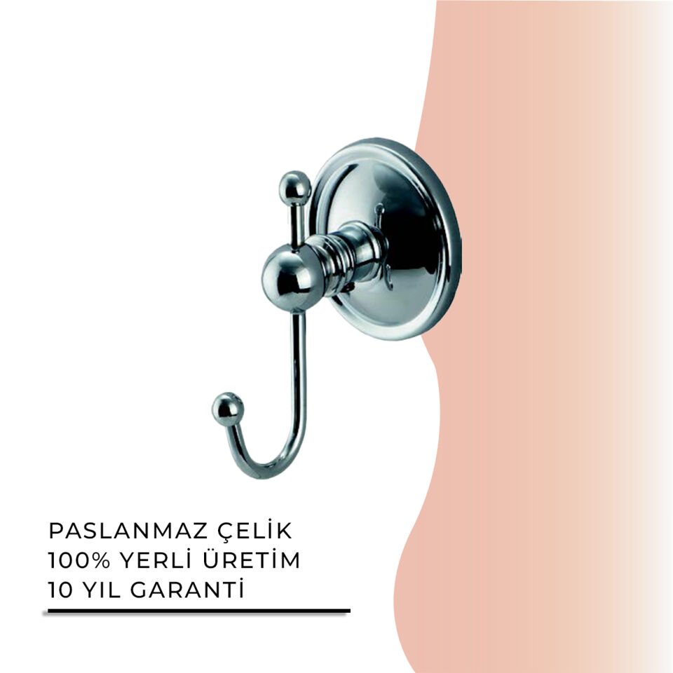 BANYOLİA - Çelik Banyo Bella Çıkmalı Tekli Askılık (40-013)