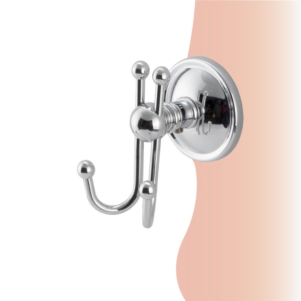 BANYOLİA - Çelik Banyo Bella Çıkmalı Çiftli Askılık (40-014)