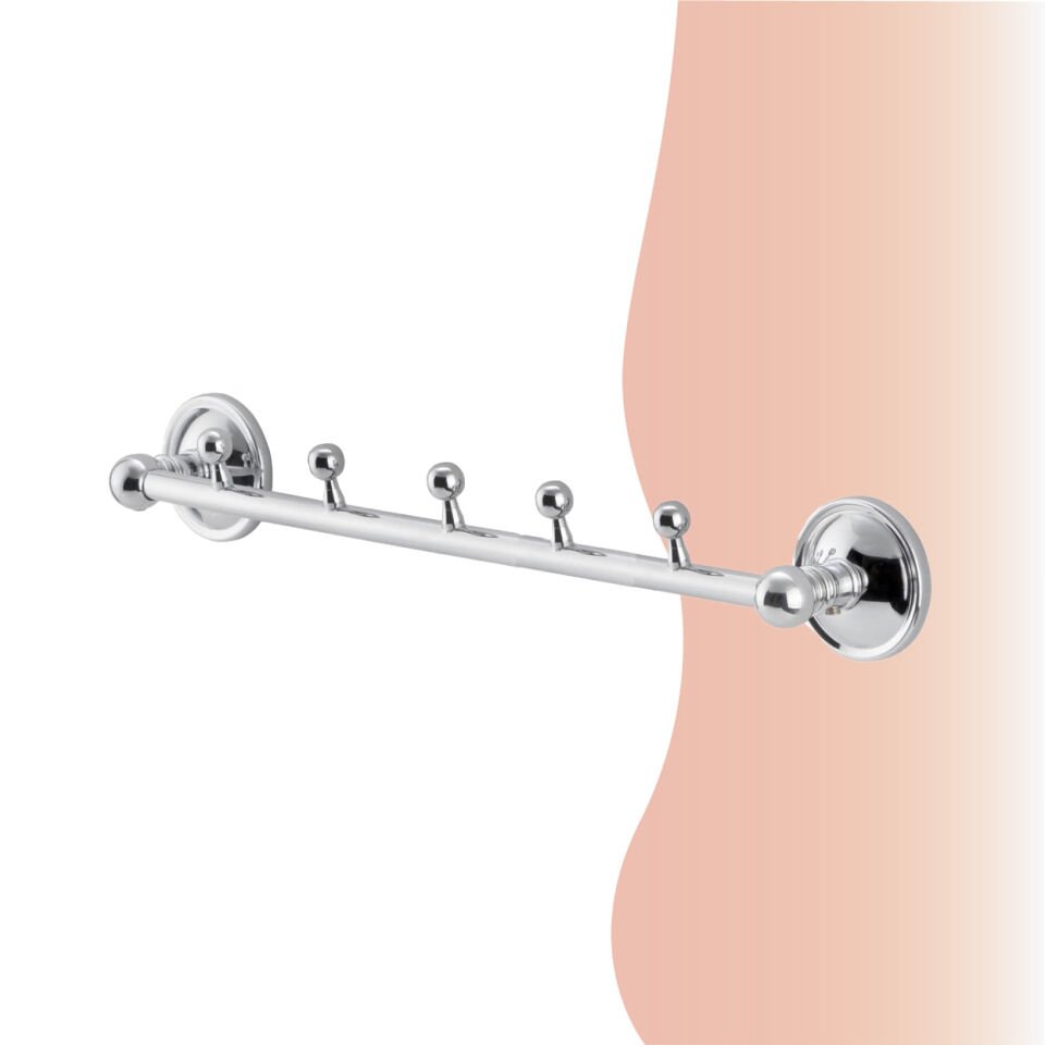BANYOLİA - Çelik Banyo Bella Boncuk Beşli Askılık (40-024)
