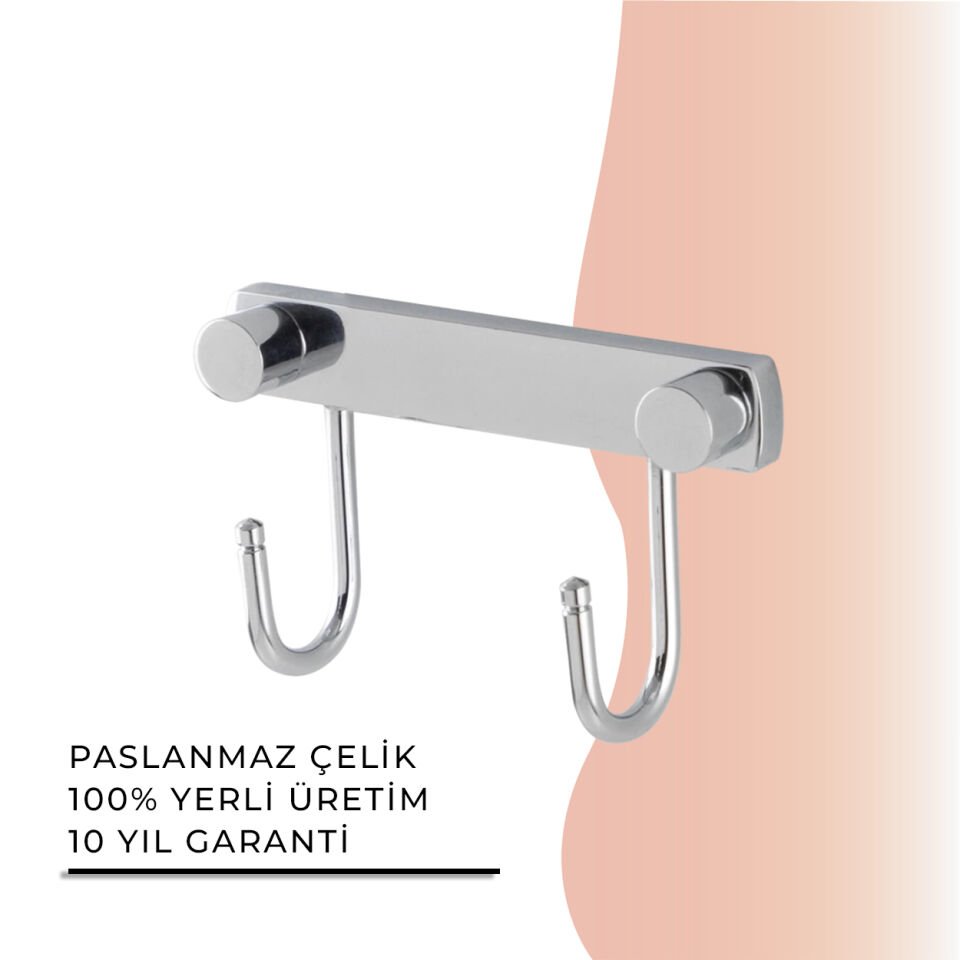 BANYOLİA - Çelik Banyo Bella Milas İkili Askılık (40-040)