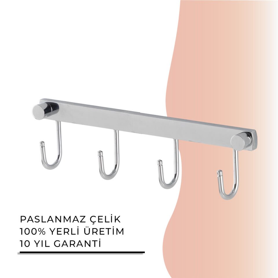 BANYOLİA - Çelik Banyo Bella Milas Dörtlü Askılık (40-042)