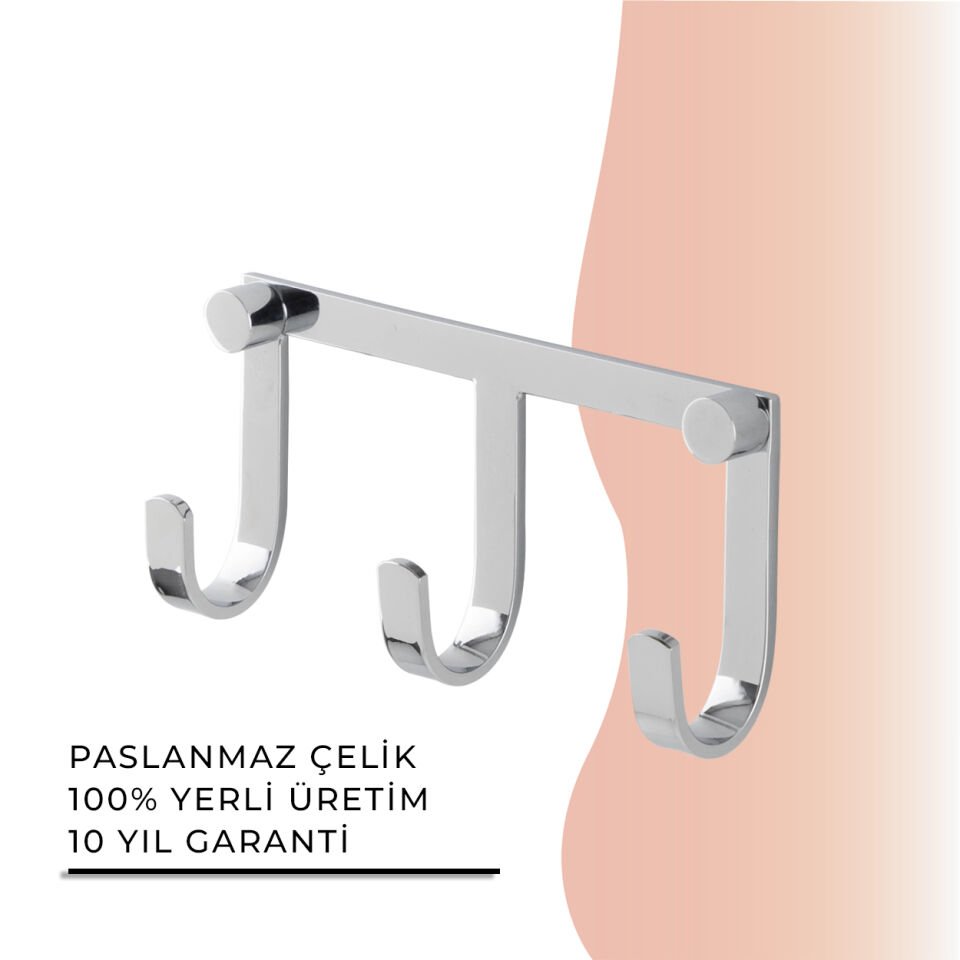 BANYOLİA - Çelik Banyo Bella Linda Üçlü Askılık (40-047)