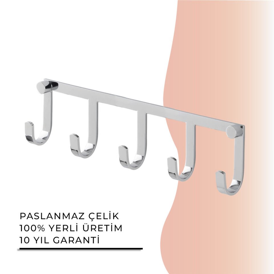 BANYOLİA - Çelik Banyo Bella Linda Beşli Askılık (40-049)