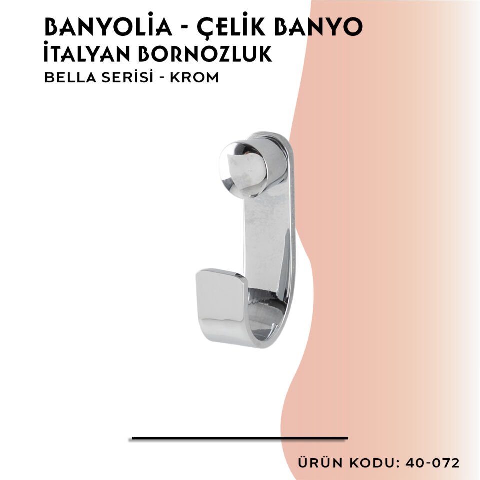 BANYOLİA - Çelik Banyo Bella İtalyan Bornozluk (40-072)