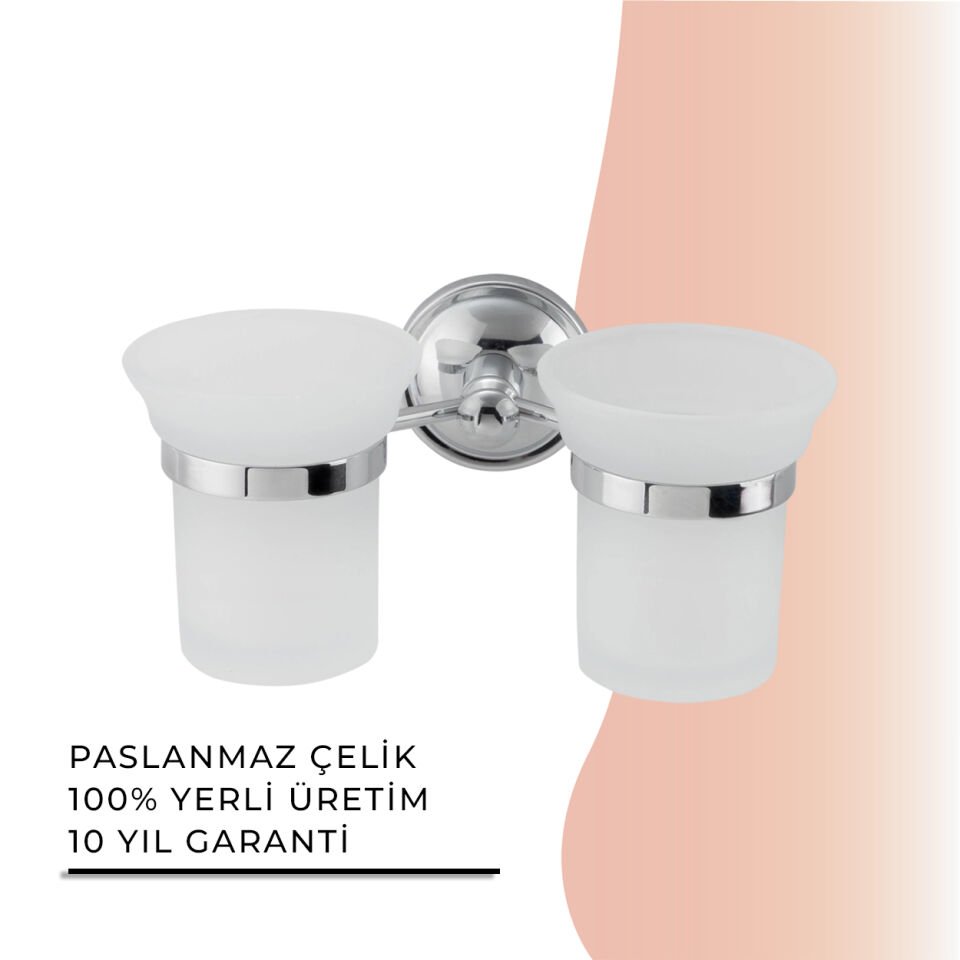 BANYOLİA - Çelik Banyo Bella Erciyes Çiftli Diş Fırçalık (50-035)