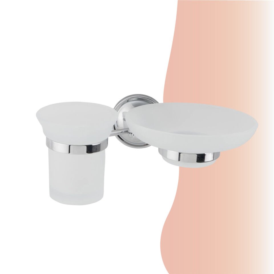 BANYOLİA - Çelik Banyo Bella Erciyes Sabunluk Diş Fırçalık (50-073)