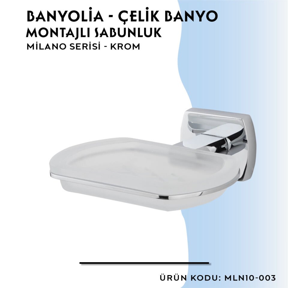 BANYOLİA - Çelik Banyo Milano Montajlı Sabunluk (MLN10-003)