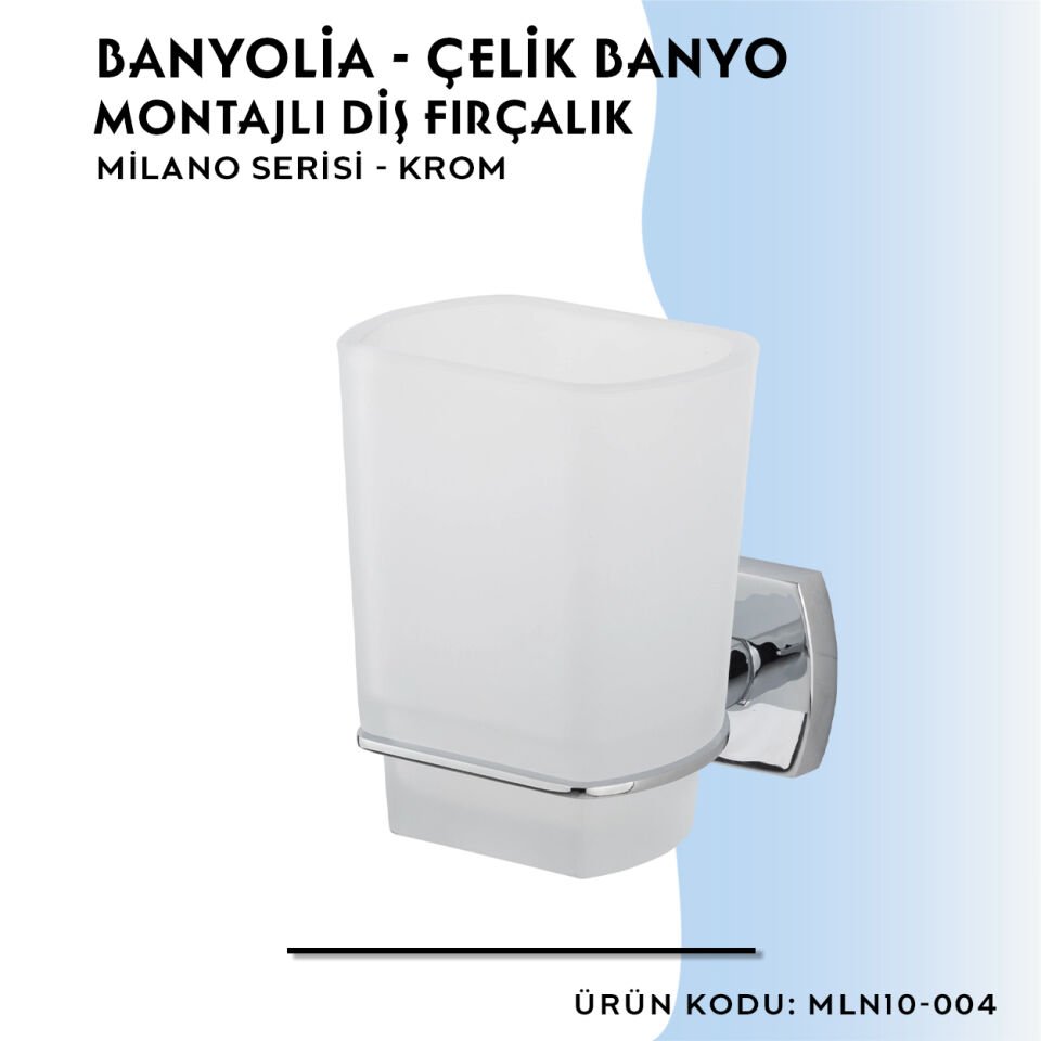 BANYOLİA - Çelik Banyo Milano Montajlı Diş Fırçalık (MLN10-004)