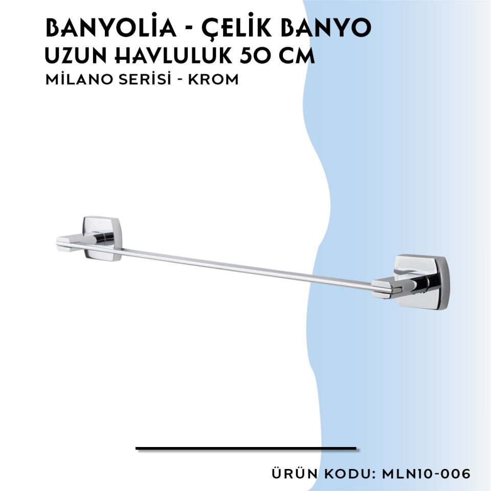BANYOLİA - Çelik Banyo Milano Uzun Havluluk 50cm (MLN10-006)