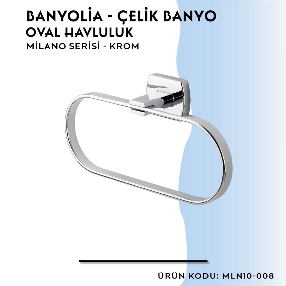 BANYOLİA - Çelik Banyo Milano Oval Havluluk (MLN10-008)