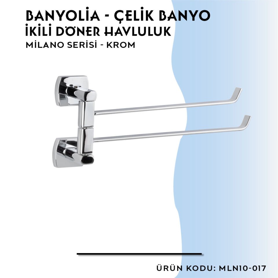 BANYOLİA - Çelik Banyo Milano İkili Döner Havluluk (MLN10-017)