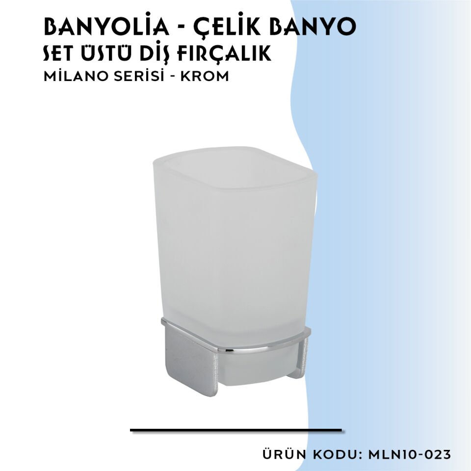 BANYOLİA - Çelik Banyo Milano Set Üstü Diş Fırçalık (MLN10-023)