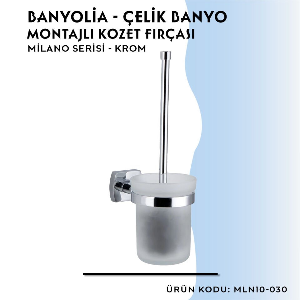 BANYOLİA - Çelik Banyo Milano Montajlı Klozet Fırçası (MLN10-030)