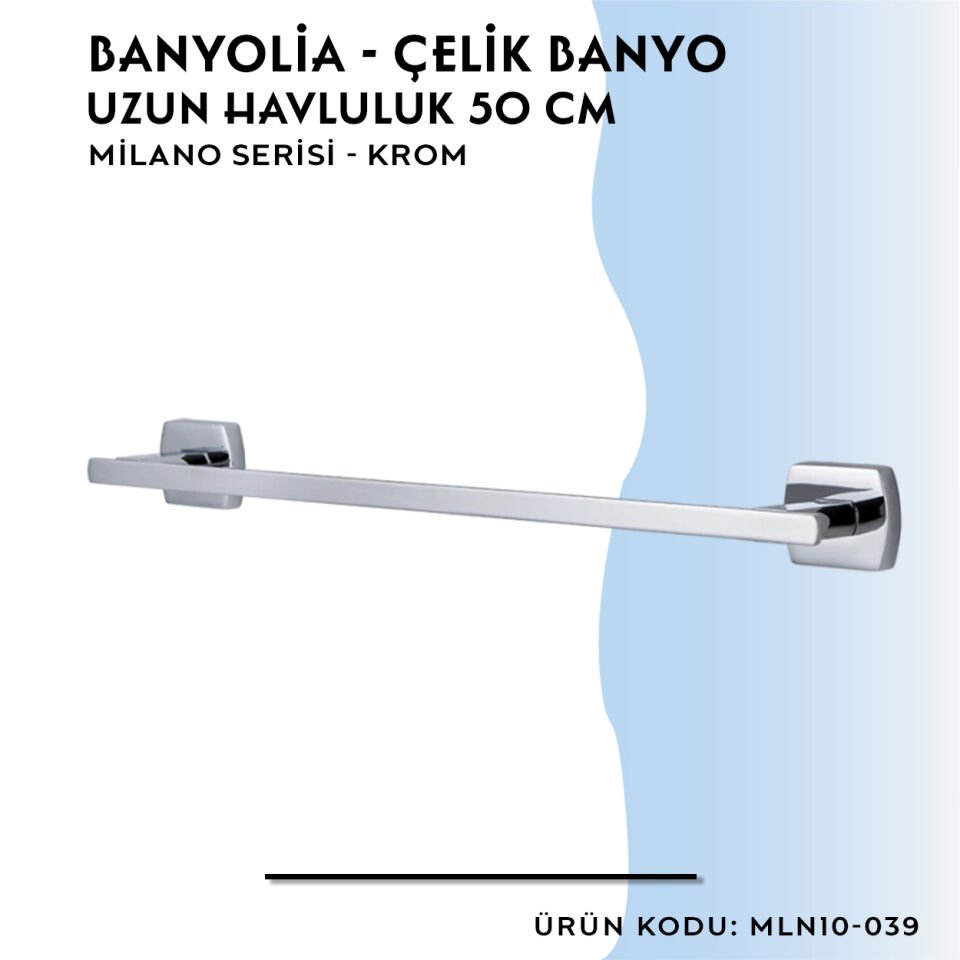 BANYOLİA - Çelik Banyo Milano Uzun Havluluk 50cm (MLN10-039)