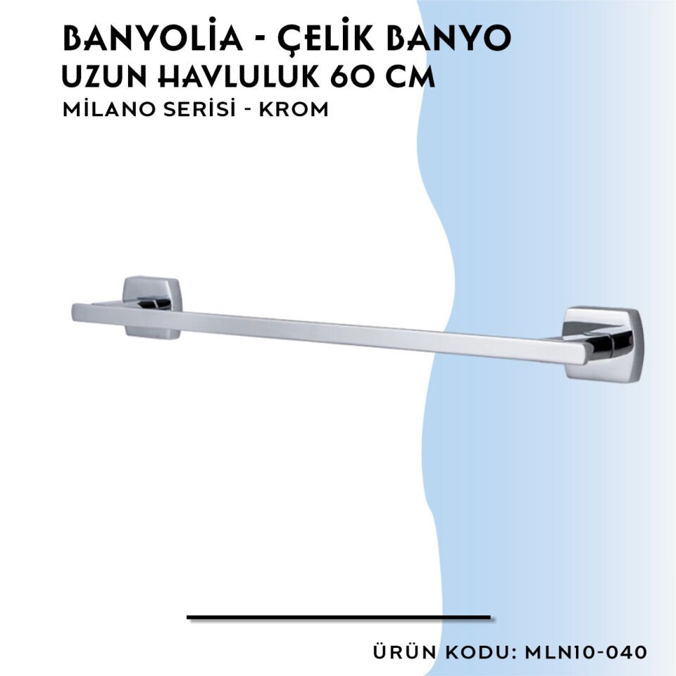 BANYOLİA - Çelik Banyo Milano Uzun Havluluk 60cm (MLN10-040)
