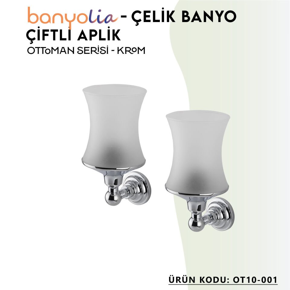 BANYOLİA - Çelik Banyo Ottoman Çift Aplik (OT10-001)