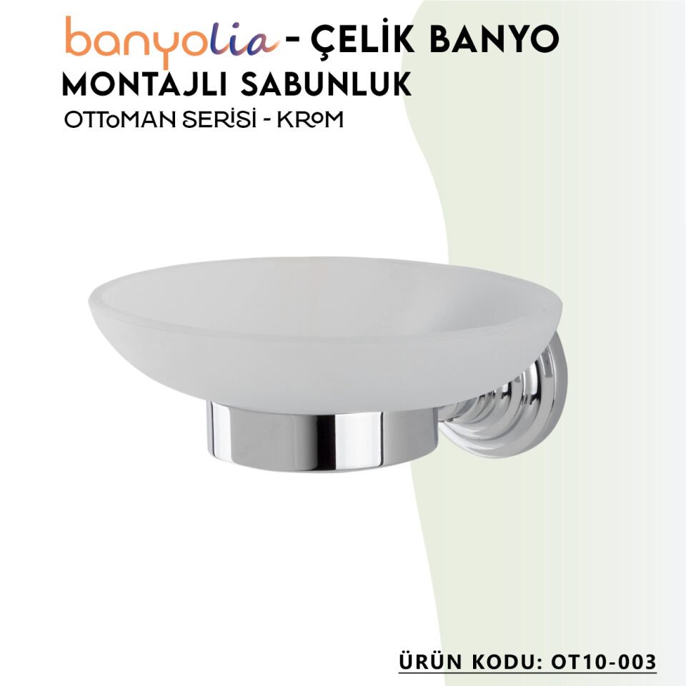 BANYOLİA - Çelik Banyo Ottoman Montajlı Sabunluk (OT10-003)