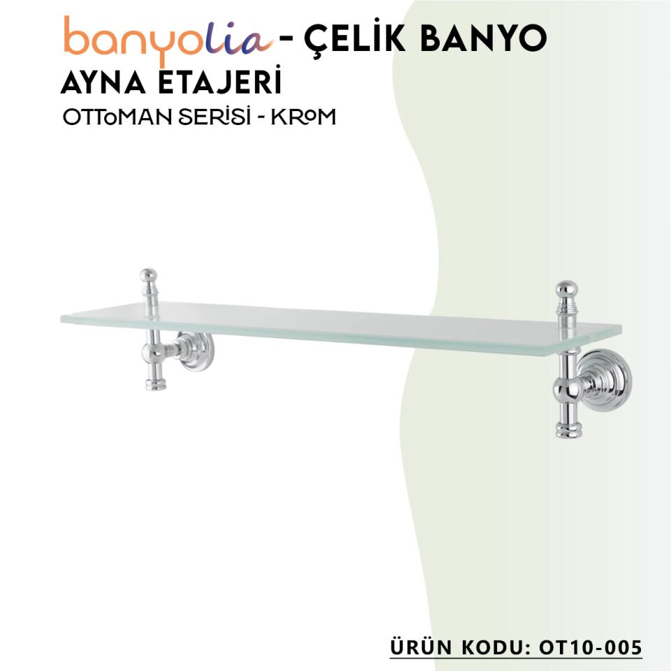 BANYOLİA - Çelik Banyo Ottoman Ayna Etajeri (OT10-005)