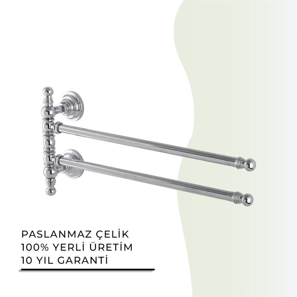 BANYOLİA - Çelik Banyo Ottoman İkili Döner Havluluk (OT10-010)