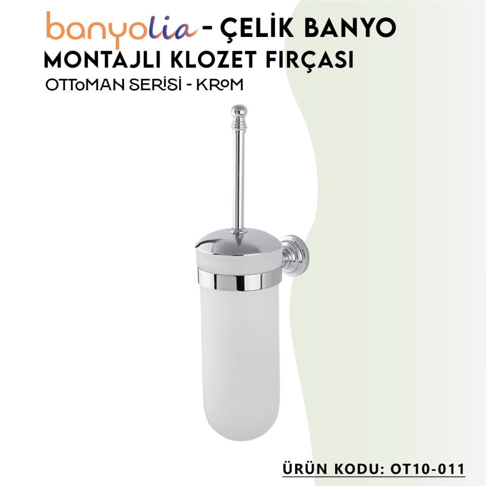 BANYOLİA - Çelik Banyo Ottoman Montajlı Klozet Fırçası (OT10-011)