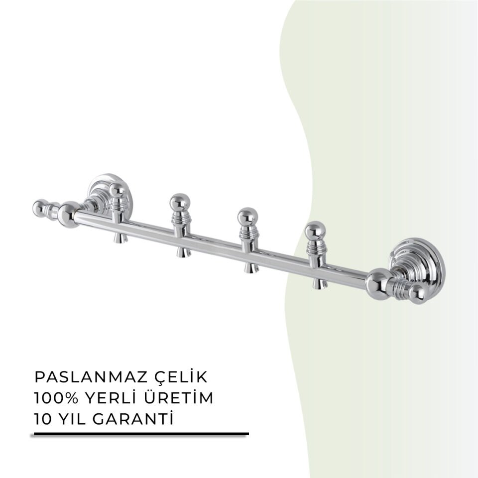 BANYOLİA - Çelik Banyo Ottoman Dörtlü Askılık (OT10-013)