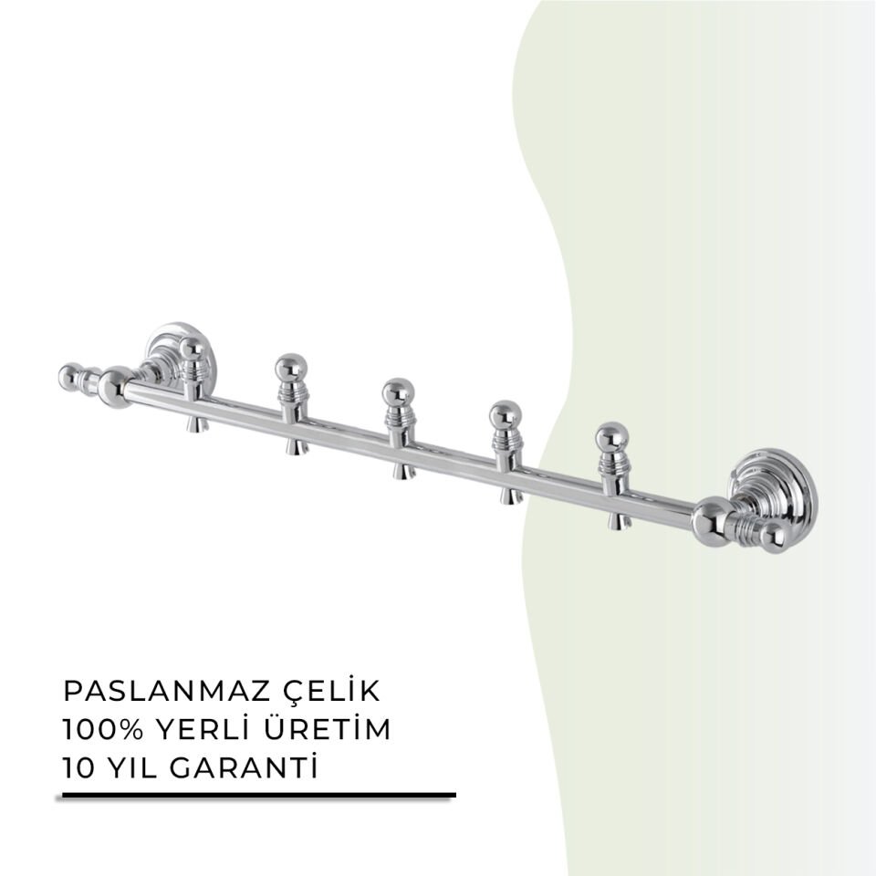 BANYOLİA - Çelik Banyo Ottoman Beşli Askılık (OT10-014)