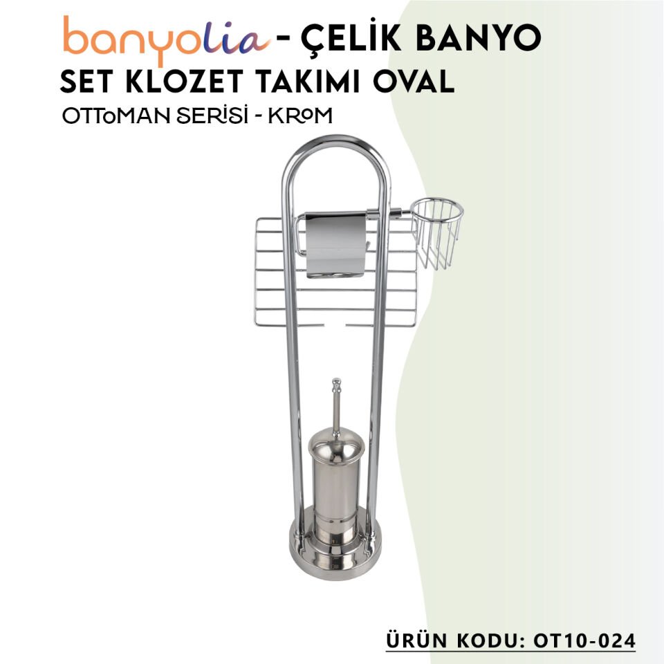 BANYOLİA - Çelik Banyo Ottoman Set Klozet Takımı Oval (OT10-024)