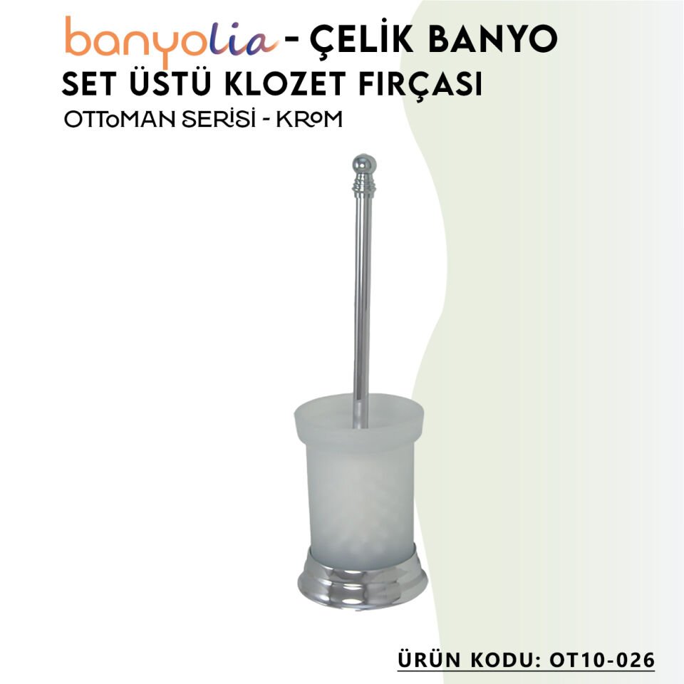 BANYOLİA - Çelik Banyo Ottoman Set Üstü Klozet Fırçası (OT10-026)