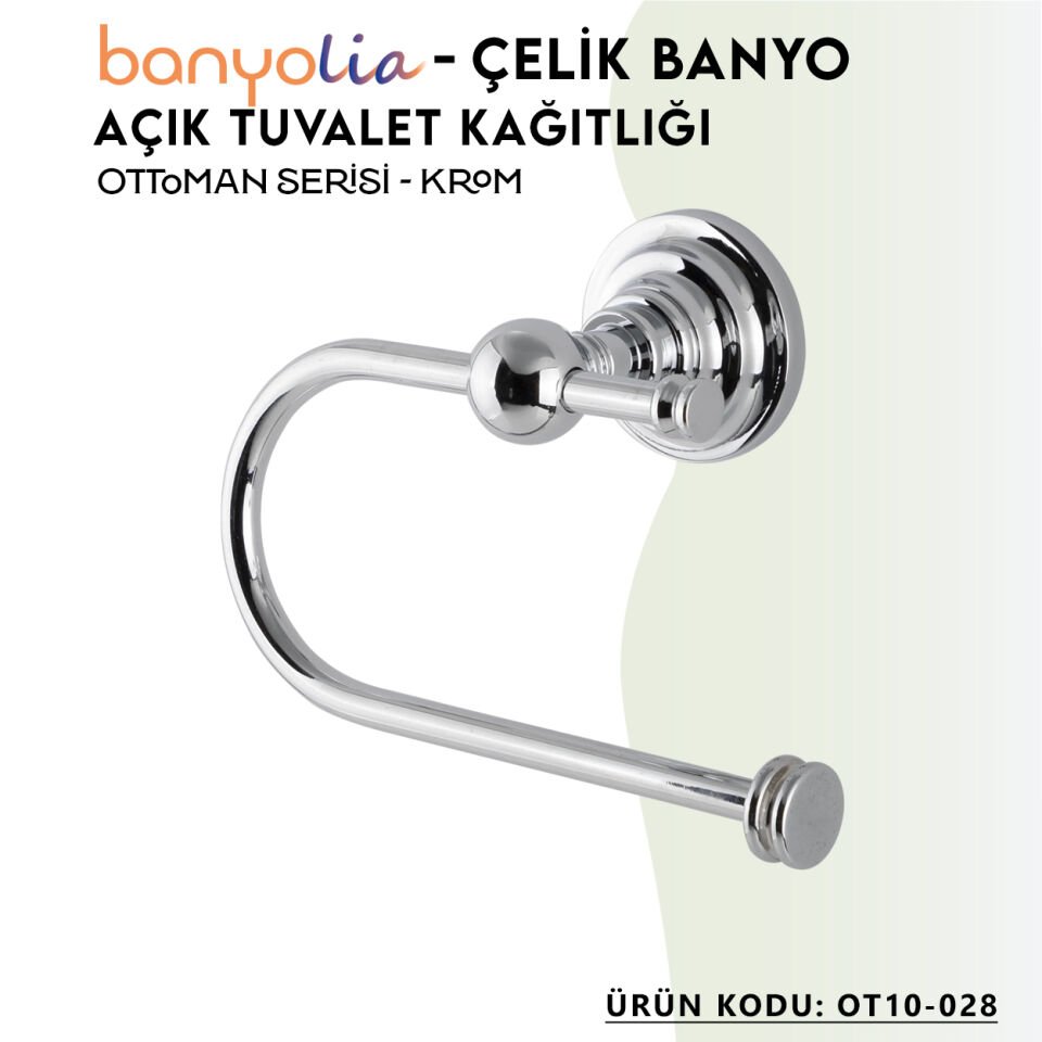BANYOLİA - Çelik Banyo Ottoman Açık Tuvalet Kâğıtlığı (OT10-028)
