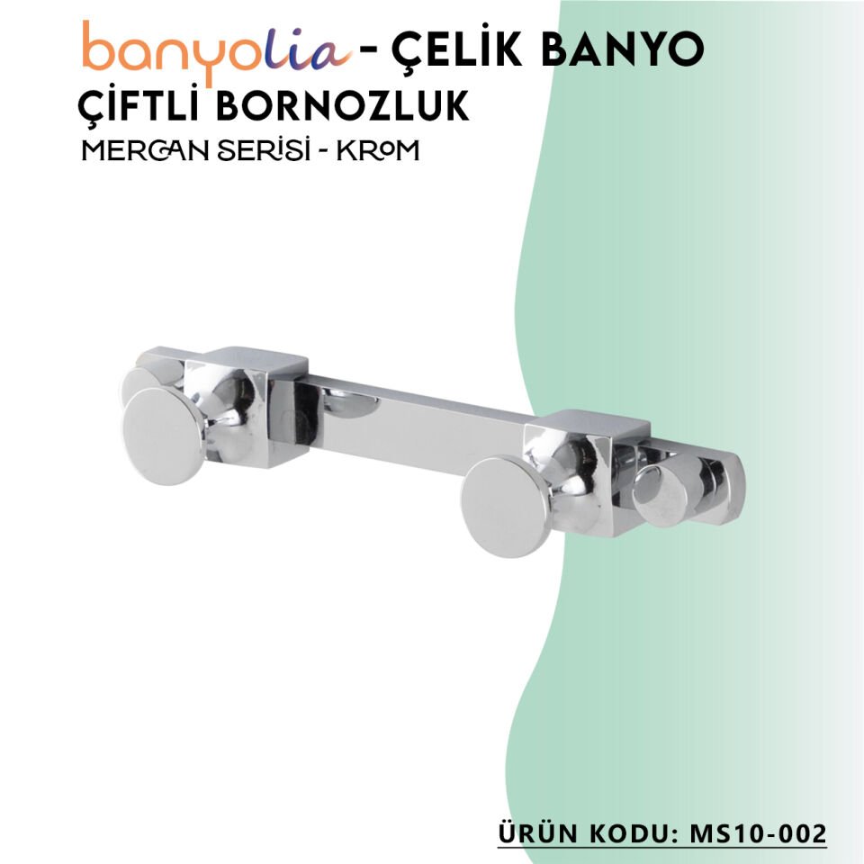 BANYOLİA - Çelik Banyo Mercan Bornozluk Çiftli (MS10-002)