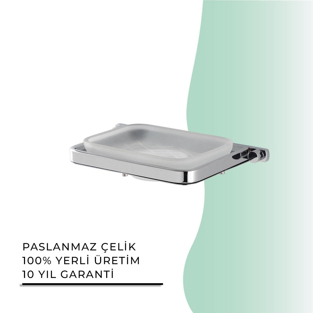BANYOLİA - Çelik Banyo Mercan Montajlı Sabunluk (MS10-003)