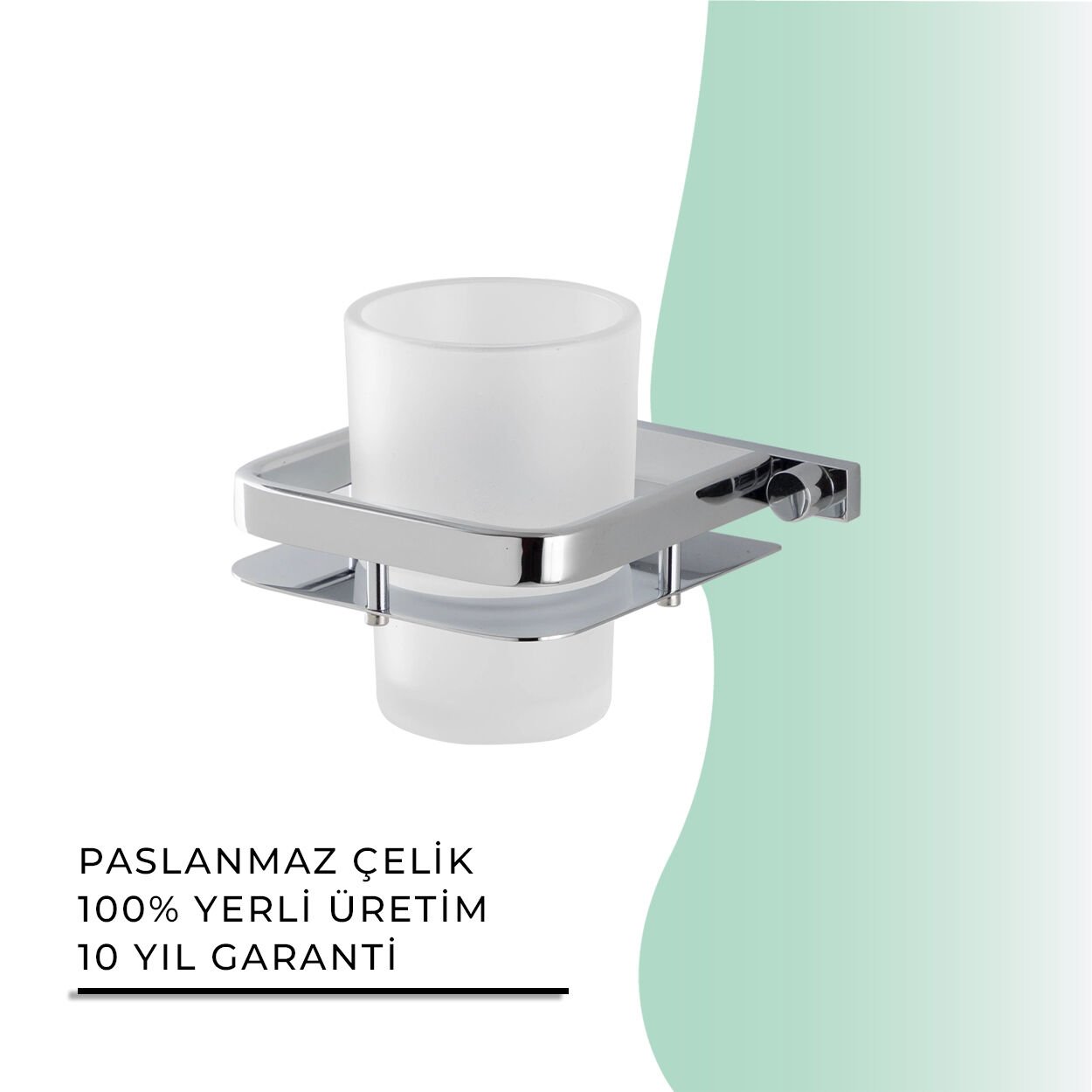 BANYOLİA - Çelik Banyo Mercan Montajlı Diş Fırçalık (MS10-004)