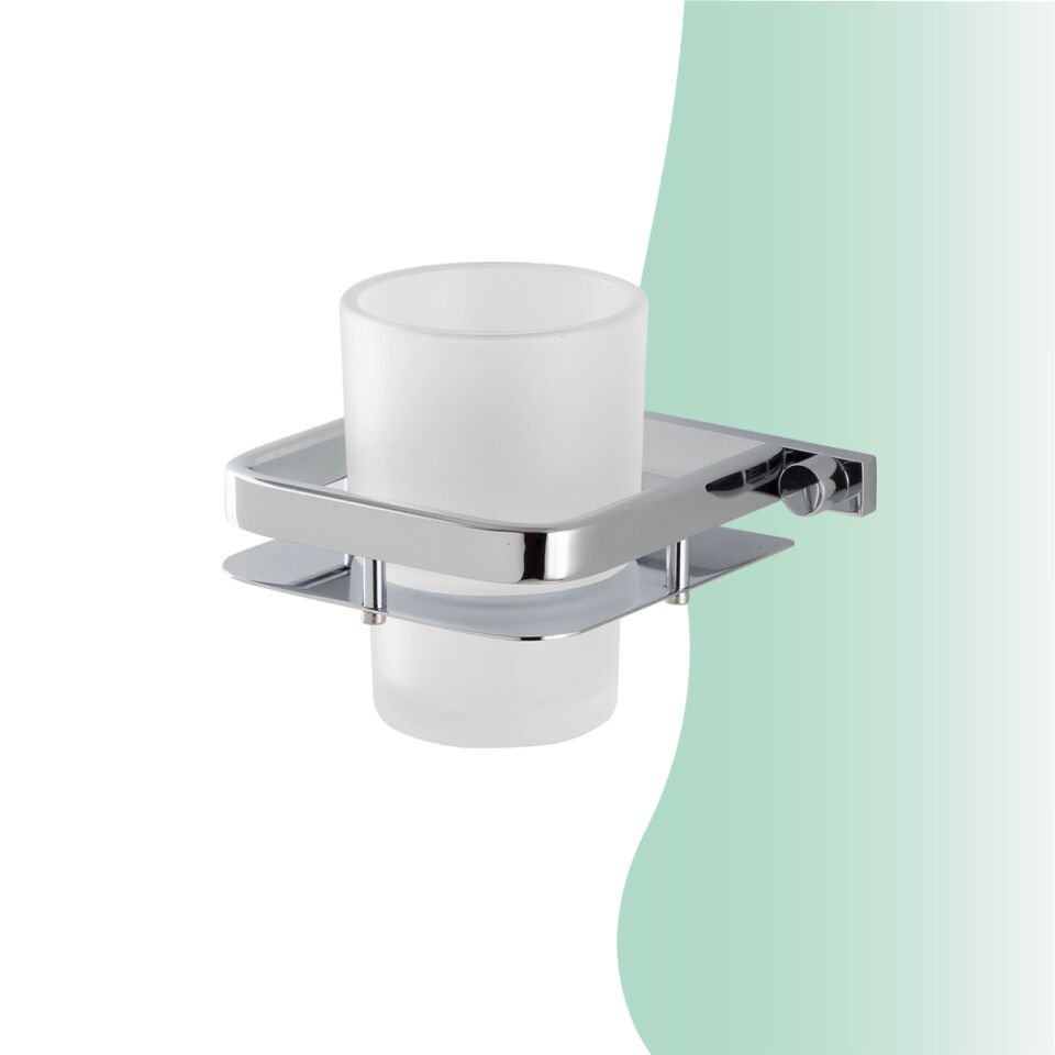 BANYOLİA - Çelik Banyo Mercan Montajlı Diş Fırçalık (MS10-004)