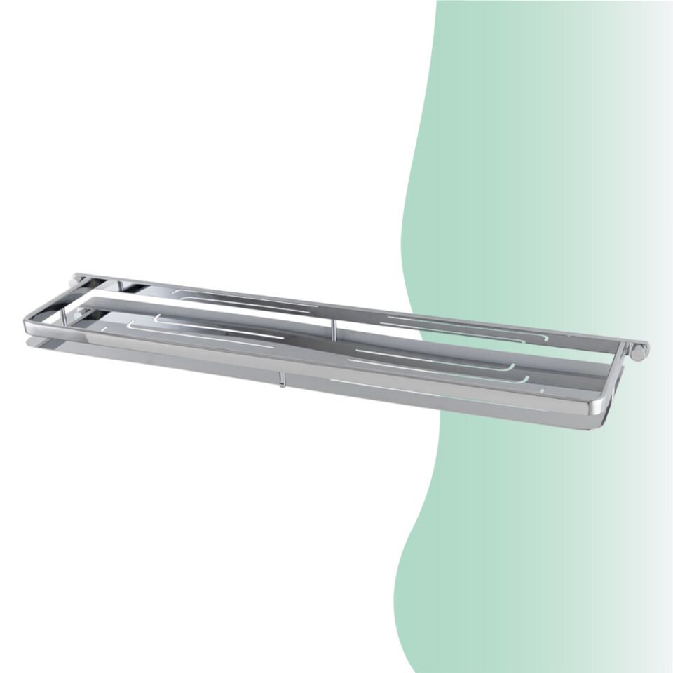 BANYOLİA - Çelik Banyo Mercan Ayna Etajeri (MS10-005)