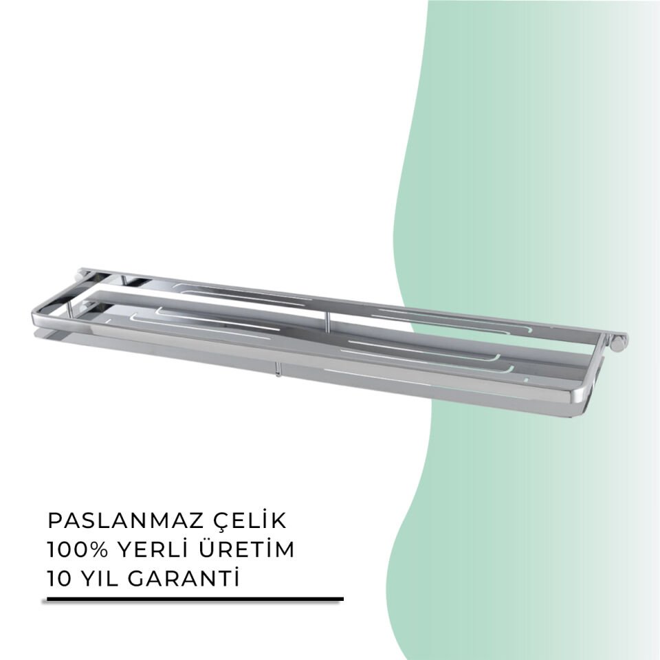 BANYOLİA - Çelik Banyo Mercan Ayna Etajeri (MS10-005)