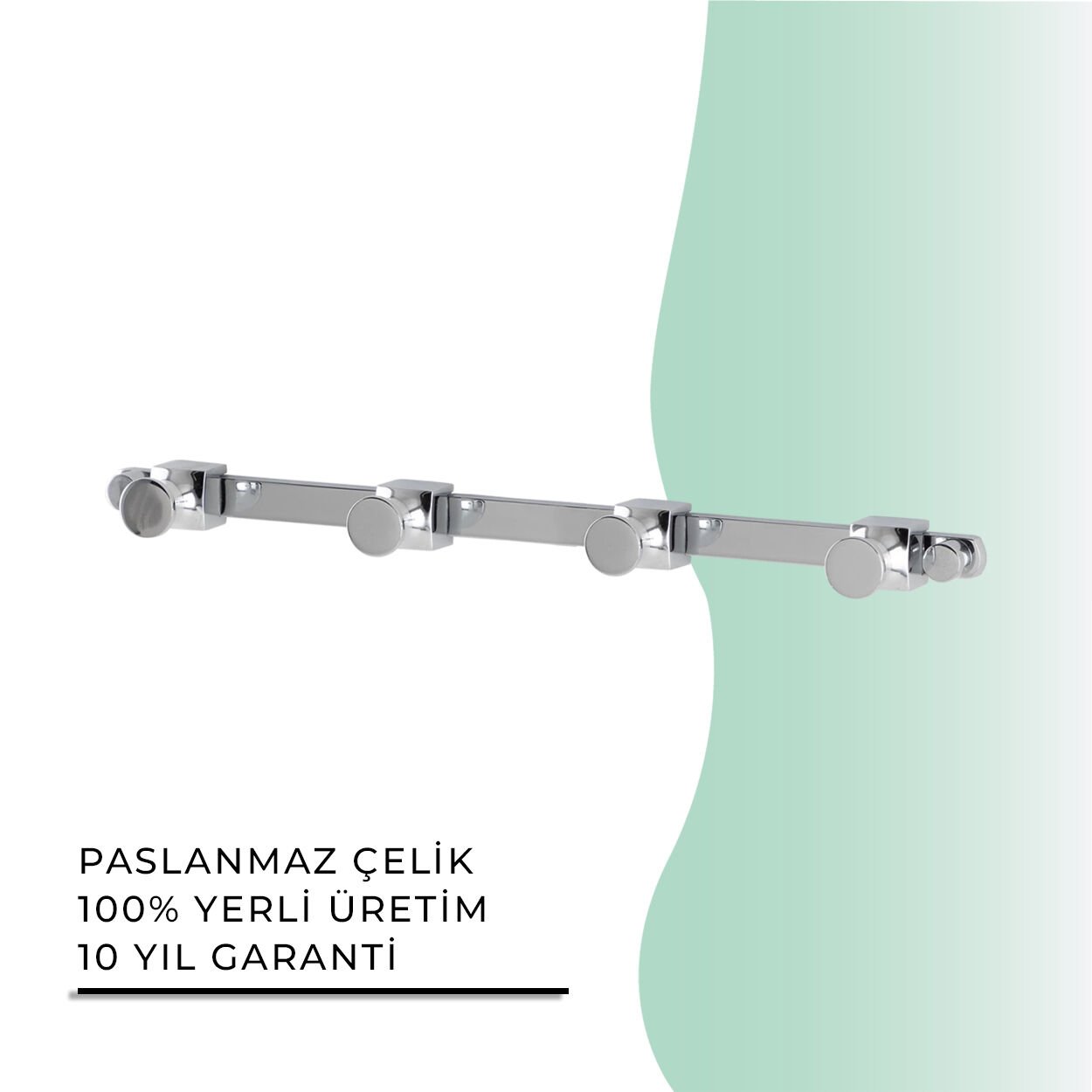 BANYOLİA - Çelik Banyo Mercan Dörtlü Askılık (MS10-011)