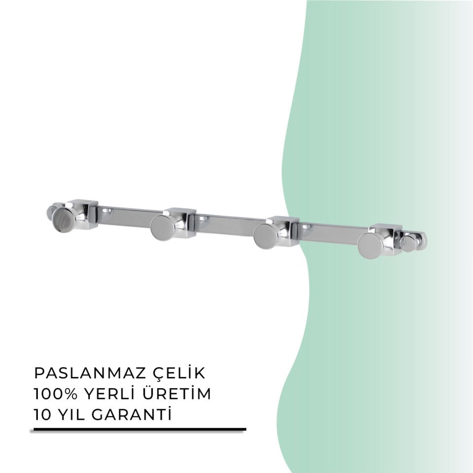 BANYOLİA - Çelik Banyo Mercan Dörtlü Askılık (MS10-011)