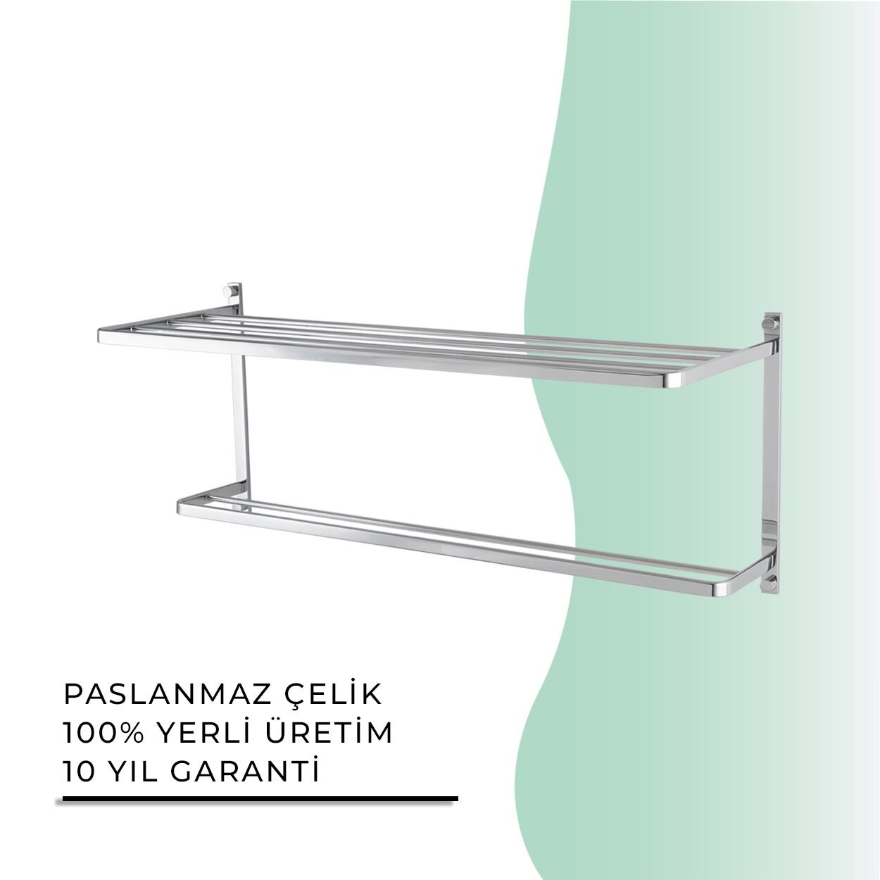 BANYOLİA - Çelik Banyo Mercan İkili Havluluk 50cm (MS10-015)