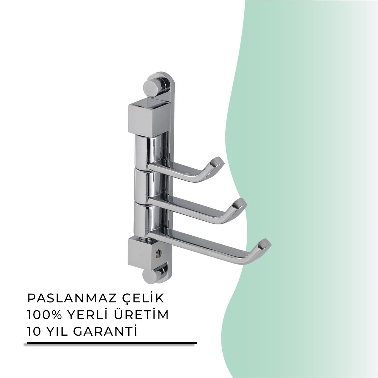 BANYOLİA - Çelik Banyo Mercan Üçlü Döner Kısa Havluluk (MS10-018)