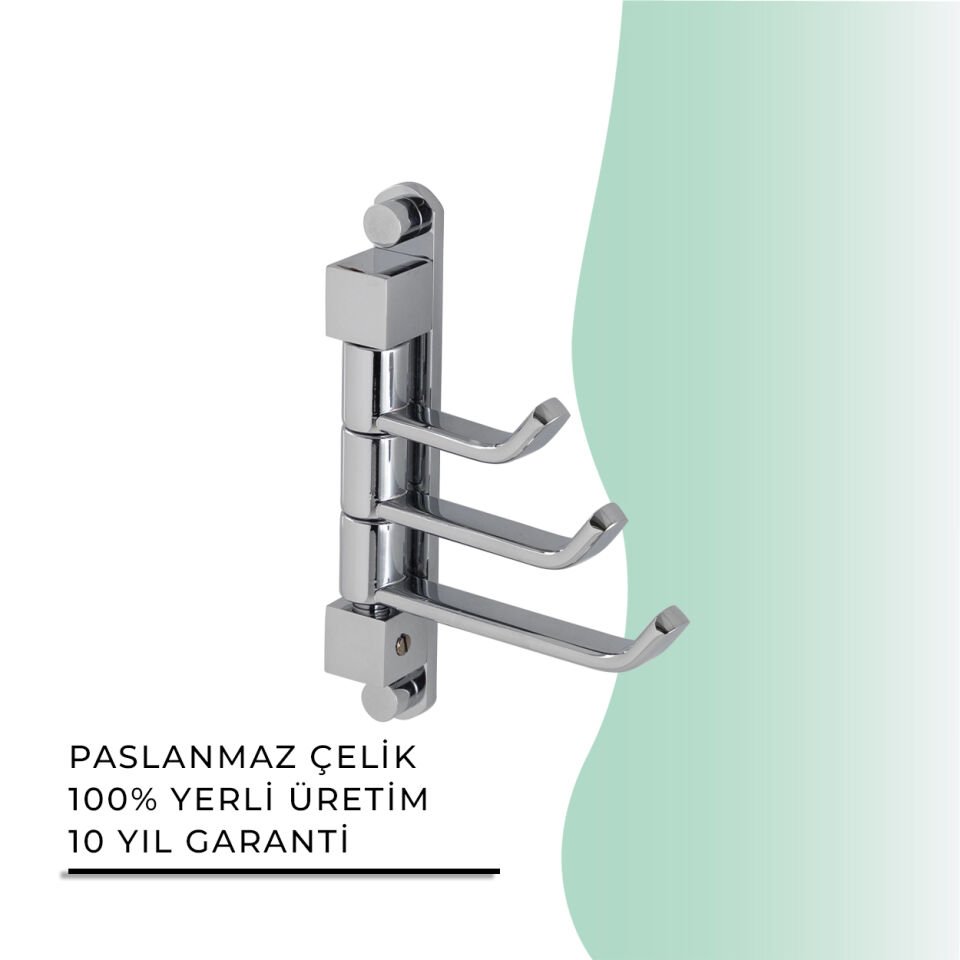 BANYOLİA - Çelik Banyo Mercan Üçlü Döner Kısa Havluluk (MS10-018)