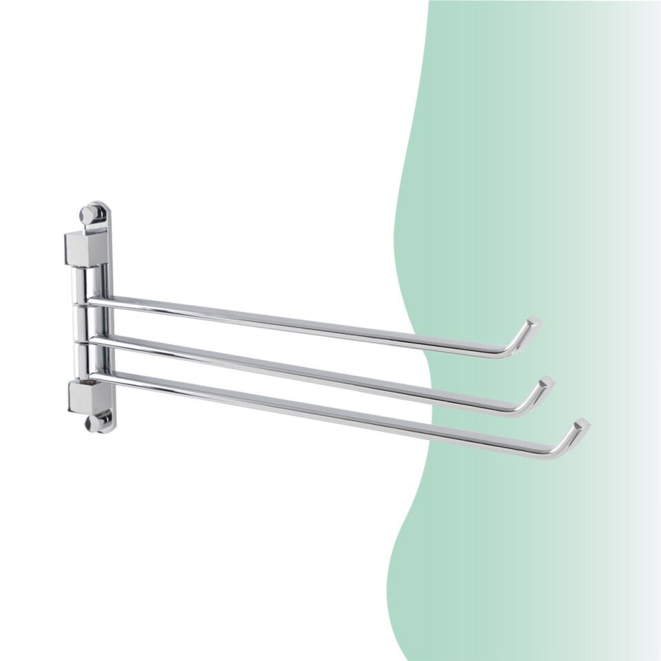 BANYOLİA - Çelik Banyo Mercan Üçlü Döner Havluluk (MS10-020)